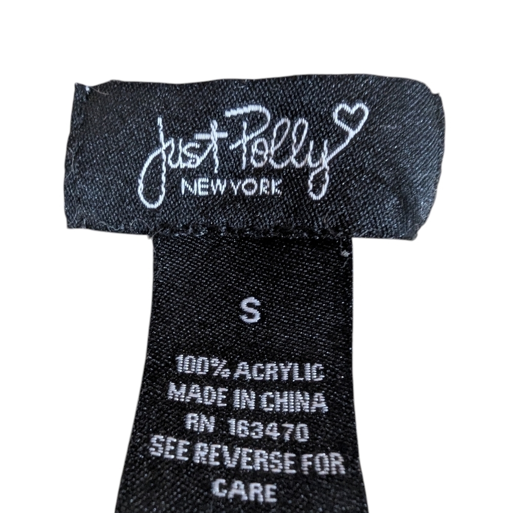 💋 Just Polly New York Lip Print Distressed Crop Sweater – Small - Picture 5 of 7